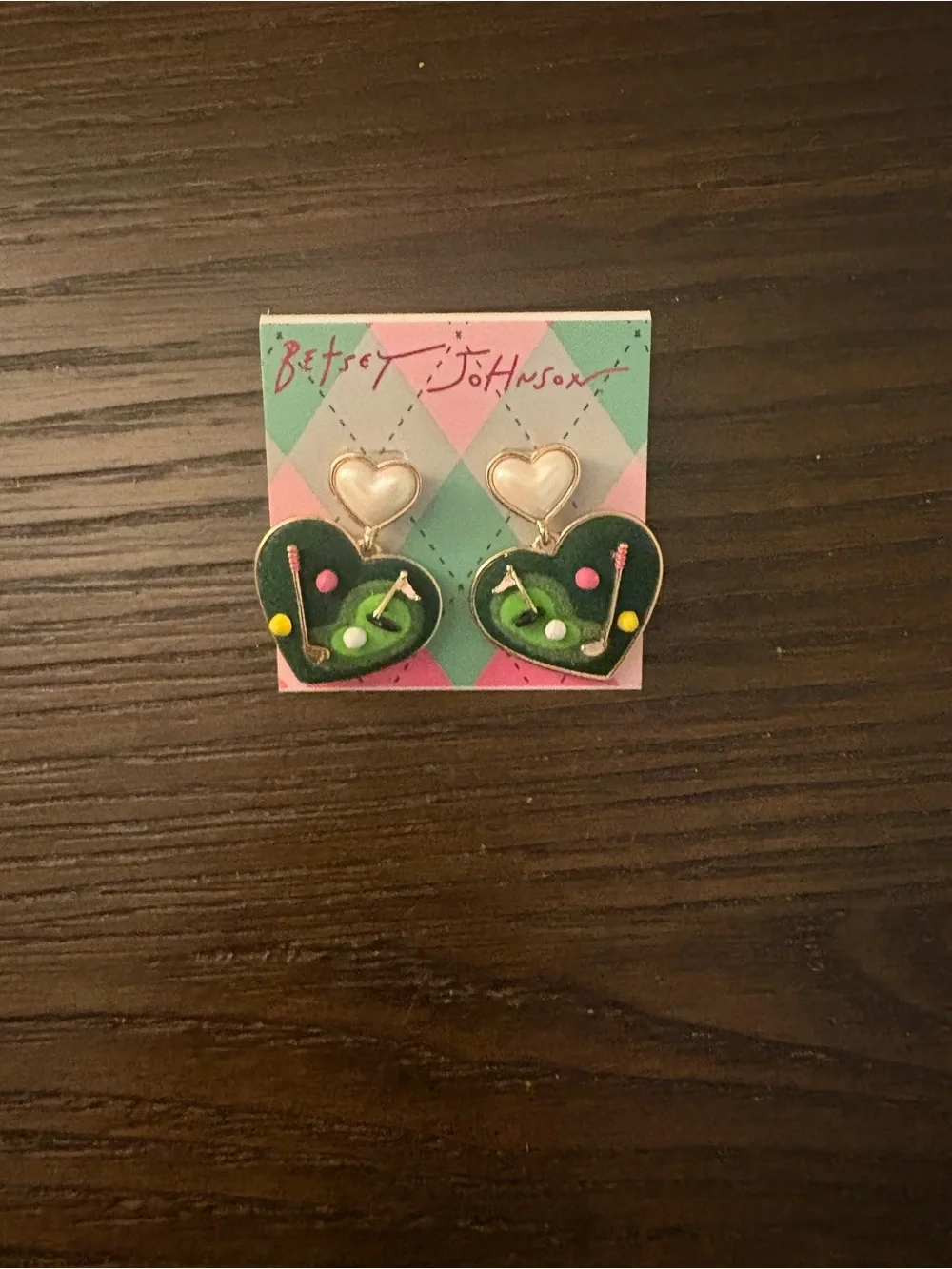 NEW Betsey Johnson Golf Earrings